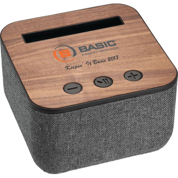 Shae Fabric and Wood Bluetooth Speaker Thumbnail